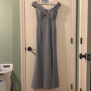 Lulu’s. Size: Medium. Off The Shoulder, Floor Length Gown, With Leg Slit.